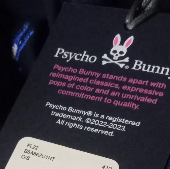 *Psycho Bunny Blue Fishermen's Hat w/ Royal Blue Bunnies-Size: 24" Circumference - Picture 5 of 5